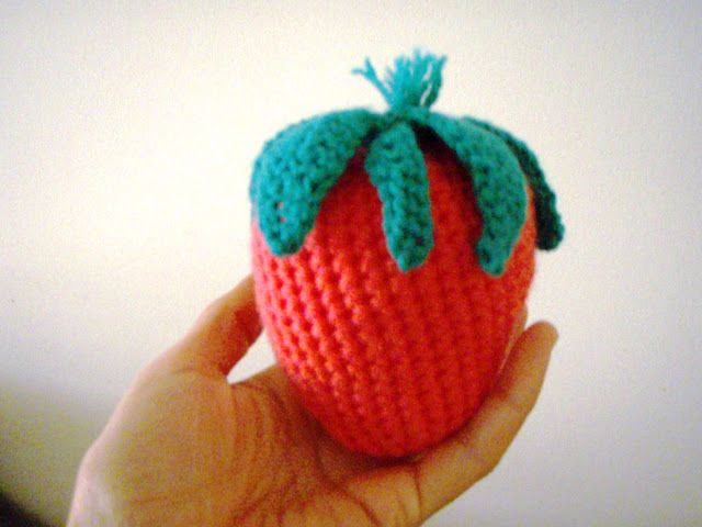 crochet strawberry plush toy