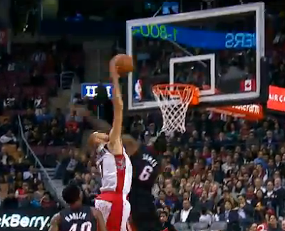 Jonas Valanciunas dunks on LeBron James