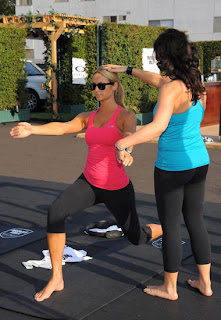 Celebrity Stacy Keibler with her Fitness Trainer