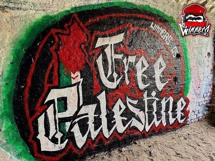 Graffiti Artwork Free Palestine (Winners, Casablanca)