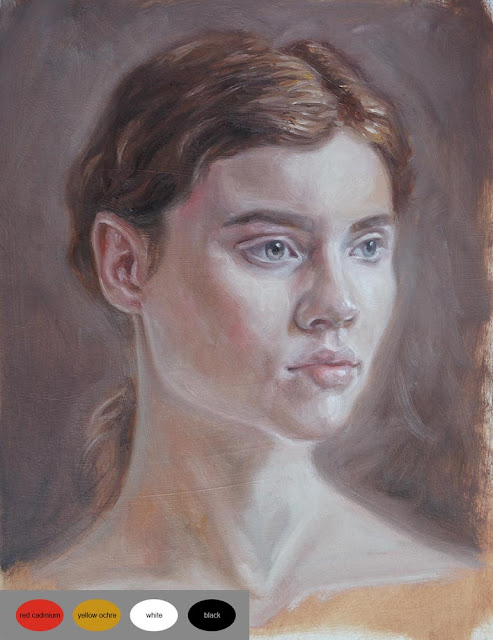 head woman study in oils M P Davey