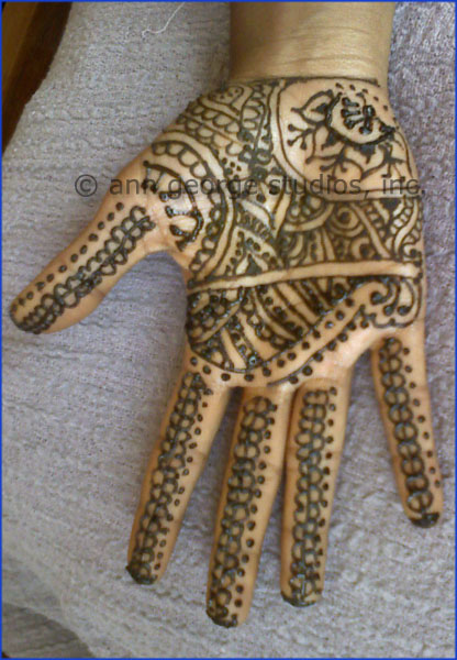 Tattoos On Palm Of Hand. a full palm henna tattoo.