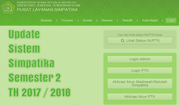 Informasi Pemutakhiran / Update Simpatika Semester 2 TP 2017 / 2018