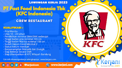 Lowongan kerja 2023 PT Fast Food Indonesia Tbk