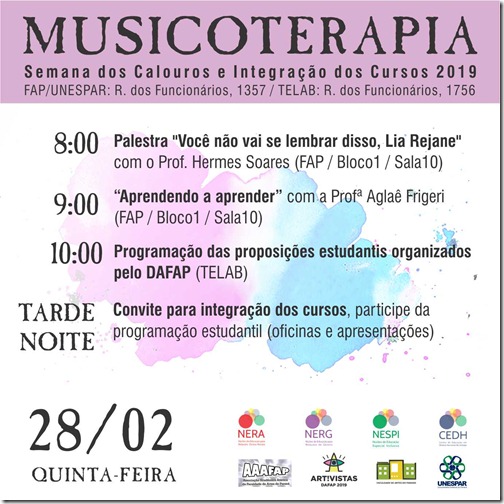 Quinta manhã MUSICOTERAPIA