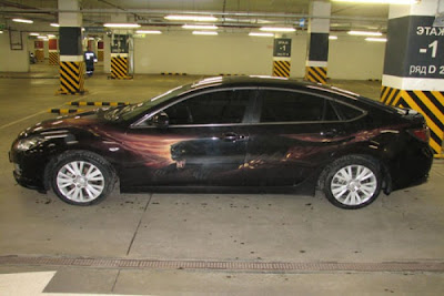 Puma Designs Airbrush on Mazda RX6 Car 1