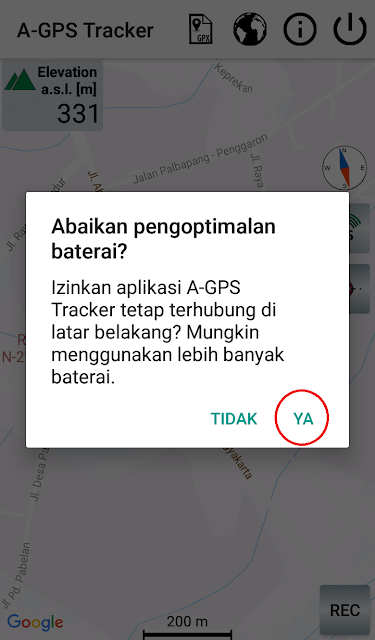 Pilih Ya Agar Aplikasi Tetap Berjalan Saat HP Kita Standby