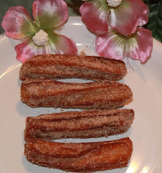 Mexican churros on a plate
