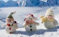 Postal navideña con muñecos de nieve para personalizar