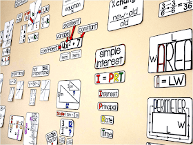 Are you looking for a way teaching math vocabulary in a more visual and conceptual way?  To differentiate for your struggling learners? Every year, it seems we get more and more visual learners coming into our classrooms, learners who benefit from math word walls that show concepts and vocabulary in action. This approach has worked wonders in my classroom and I know it will in yours! Adding a visual math word wall to my classroom completely changed how my students access our math vocabulary and the concepts we learn in class. Our math word walls are covered in examples and visuals that show the math concepts in context along with the vocabulary words we cover in class.