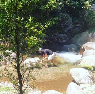 A quick dip on route our camping spot