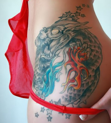 Fire and Water Dragon Tattoo TATTOO DESIGN