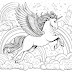 Unicorn pegasus coloring page