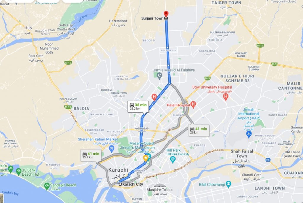 Karachi Green Line BRT Route Map & Stations