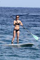 Olivia Wilde  Paddle Boarding in Black Bikini on Vacation in Hawaii