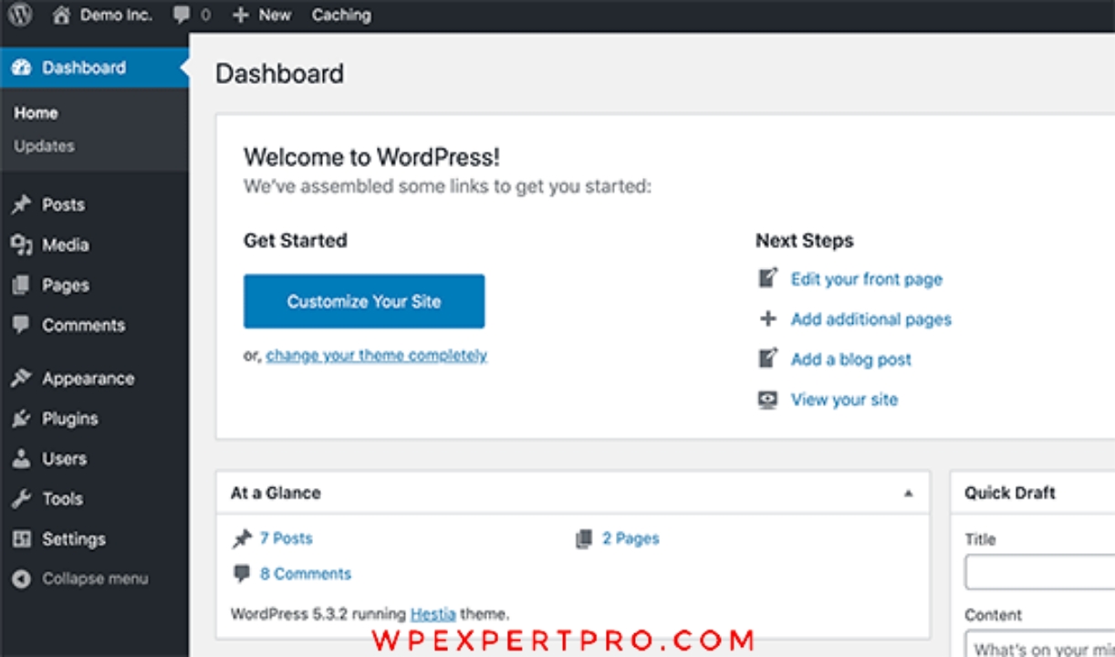 Dashboard for WordPress