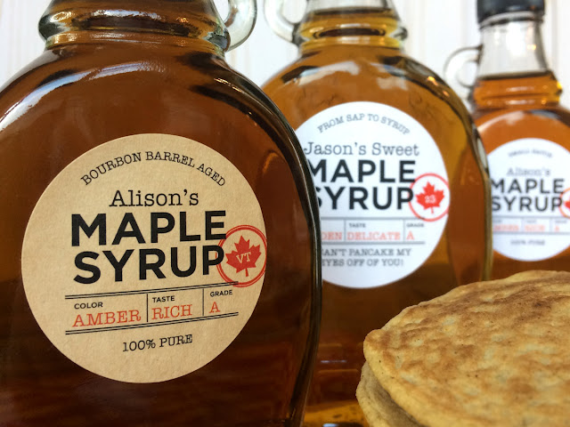 Custom Just the Facts Maple Syrup mason jar labels