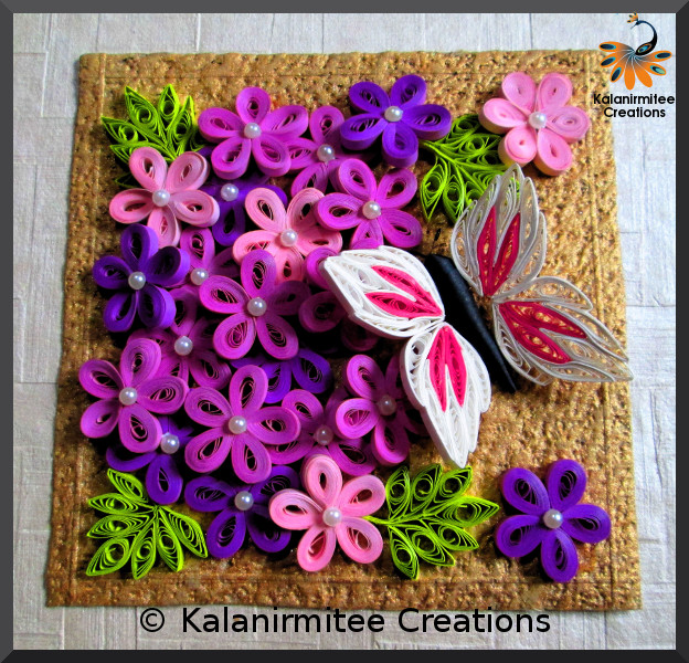 kalanirmitee: paper quilling- quilling project- quilled flowers- quilled butterfly-quilling ideas