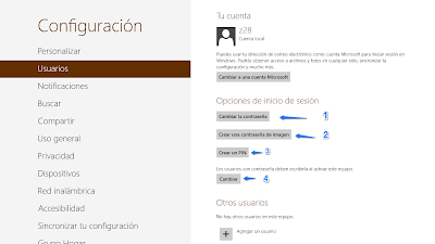 Opciones de inicio de sesión