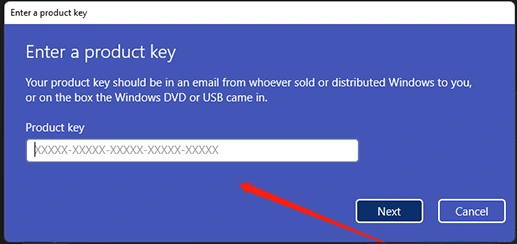 تنشيط Windows 11 باستخدام مفتاح المنتج