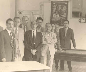 Viñas, García Orús, A.Ribera, Sola, Albareda, Matías de Llorens y el alcalde Salvador Palomera
