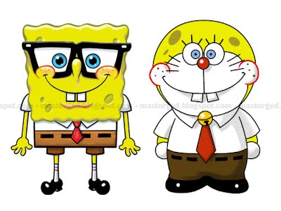  Gambar  Spongebob  vs  Doraemon  Kabarlucu com
