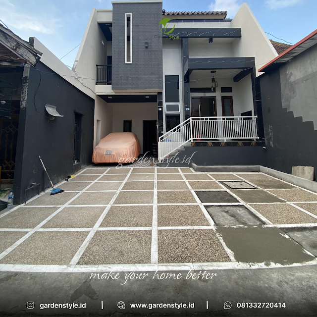 Lantai carport batu sikat Lantai carport batu sikat