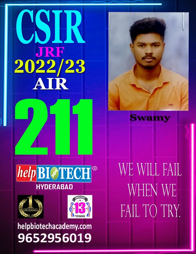 helpBIOTECH, Hyderabad CSIR JRF/NET June 2024 Life Sciences Class Room Coaching | from January 2024 