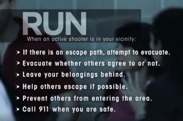 In the world where we live today, people get crazy.  In the news, can hear of people randomly shooting anyone in sight without any reason.  We are not aware for sure why they do it but one thing is certain, people get hurt or die.   We can never tell whether we are safe  even in our own home or property anymore. So wherever we maybe, we should be prepared and alert. The Homeland Security in America has this useful infographic to protect ourselves and the people around us whenever a situation like this happens. During these situations, there are three important things you should bear in mind: Run. Hide. Fight.  Run:  Run to get yourself into safety by doing this steps: -If there is an escape path, attempt to evacuate. - Do it whether others agree or not. -Leave your belongings behind. Your life is more important. -Help others escape when you can. -Prevent others from entering the area. -When you are safe, call 911.  Hide:   If there are no possible escape route, hide. Your hiding place should be: -Out of shooters view. -It should provide protection if shots fired towards you. - It should not trap or restrict your movement.   And when you are hiding: -Lock and blockade the door. -Hide behind large objects. -Be completely quiet. Silence your mobile phone.   Fight:  And when your life is in danger, fight for survival. -Attempt to disable the shooter. -Act aggressively. -Use any available object as a weapon. -Commit to your actions.  When law enforcement arrives:  Being safe should be our priority. So when similar situations happen, remember; run, hide, fight. Keep safe everyone!