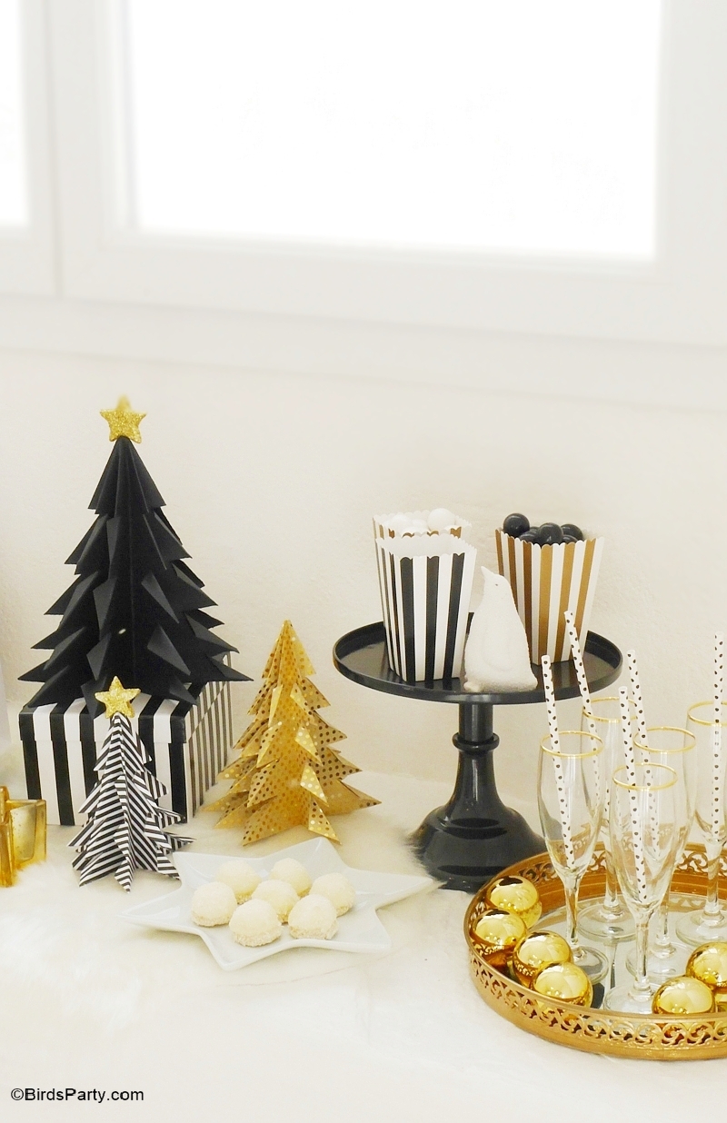 Table de Noël DIY en Noir et Doré