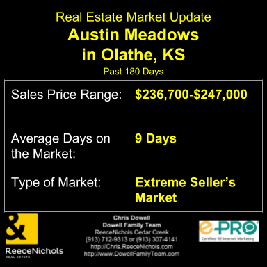 Real Estate Statistics for Austin Meadows Subdivision in the Olathe, KS Zip Code 66061