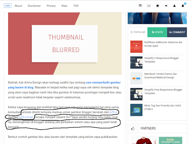 Kemungkinan Besar Terjadinya Thumbanil gambar Blog Menjadi Buram Atau Blur