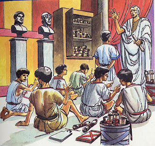 Resultat d'imatges de niños en una escuela romana