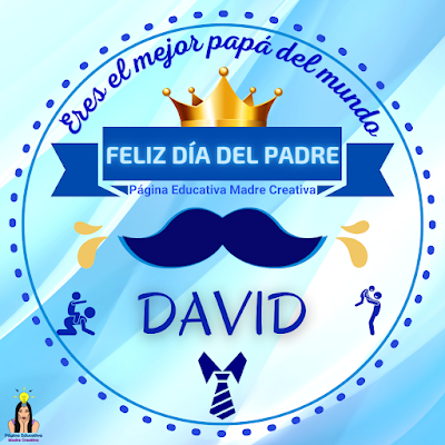Solapín Nombre David para redes sociales por Día del Padre