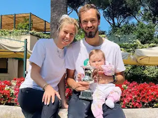 Daniil Medvedev And His Wife Daria With Their Child 