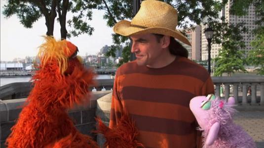 Sesame Street Episode 4520. Murray and Ovejita interview Joe Mangrum on the People in Your Neighborhood series.