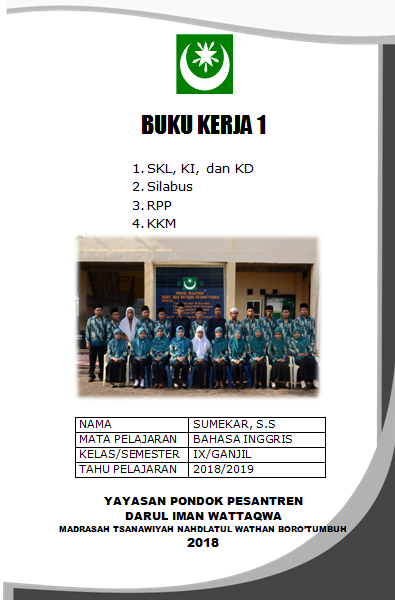 Contoh Terbaru Bentuk Buku Kerja  Guru 1 2 3 dan 4 