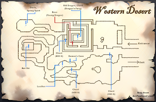 A map of the Western Desert in Princess Maker 2.