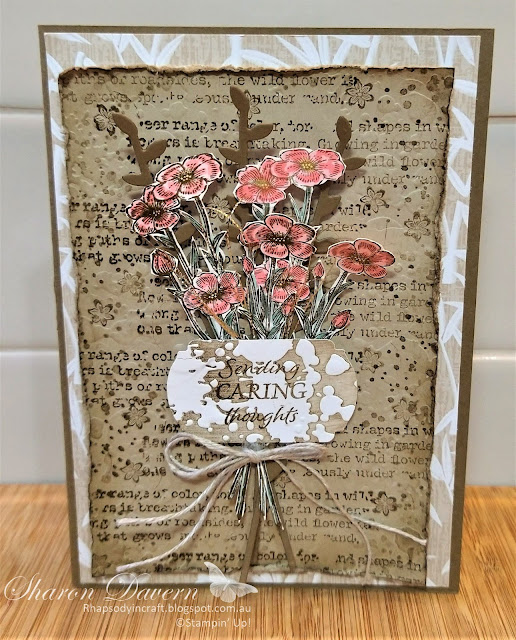 Rhapsody in craft, Soft Suede, Quiet Meadow, Bamboo Beauty,  Thinking of you card, Get Well Card, Sympathy Card, Meadow Dies, Symbols of Fortune DSP, Label Me Fancy Punch,Stampin' Up!, #colourcreationsbloghop, #rhapsodyincraft