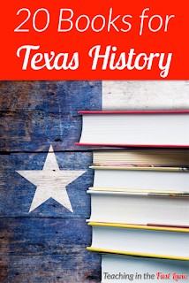 20 books to use while learning Texas history. These books are sure to engage students with facts and stories all about Texas!