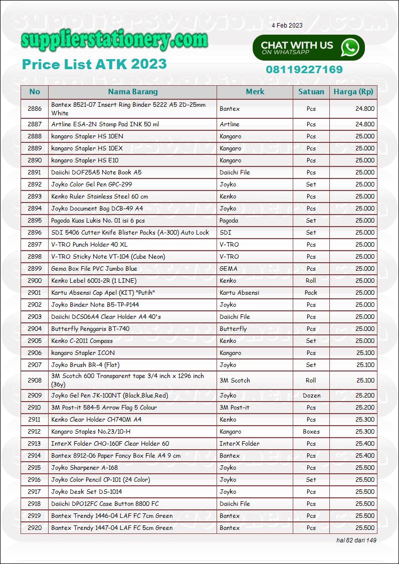 katalog alat tulis dari berbagai merk harga murah dan lengkap di toko stationery ini