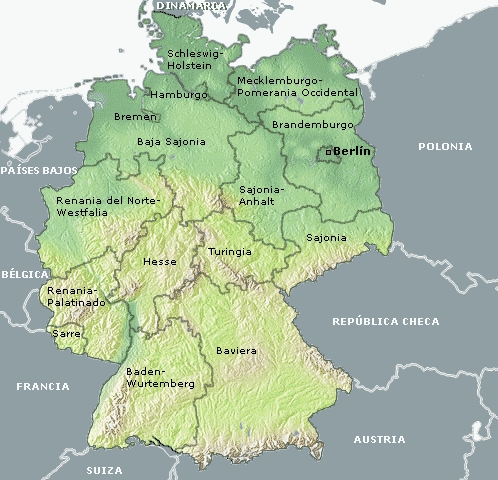 Mapa de Alemania en Español