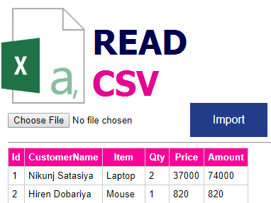 Read CSV File In ASP.NET With Example C#