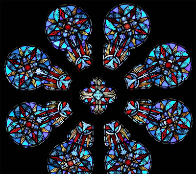 Saint Ignatius of Loyola Roman Catholic Church, in Concord Hill, Missouri, USA - rose window