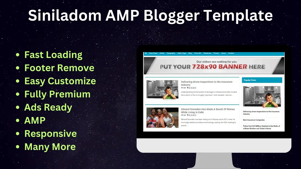 Free Amp Blogger Template