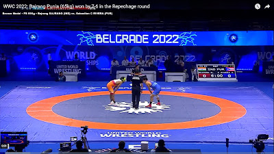 Bajrang bronze medal bout world wrestling championships 2022