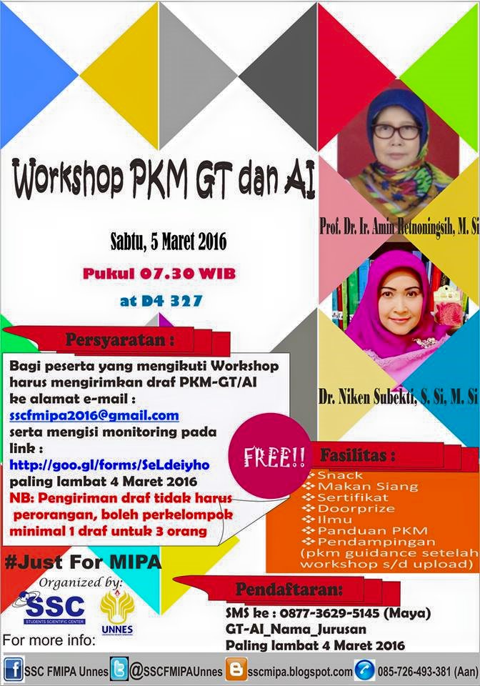 WORKSHOP PKM GT- AI 2016 ~ SSC FMIPA