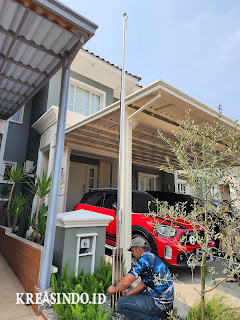 Tiang Bendera Stainless pesanan Bu Anngia di Cikupa Tangerang Banten