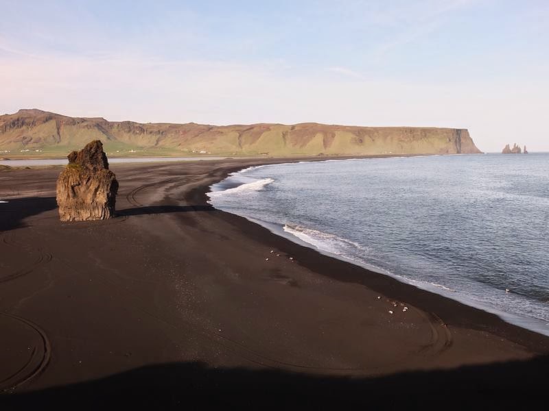 The black sand and pebble beach near the town of Vik i Myrdal, the southernmost settlement in Iceland.