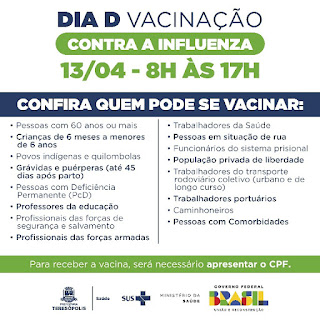 Dia D de vacinação contra a gripe acontece neste sábado